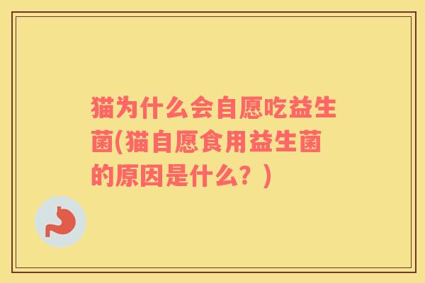 猫为什么会自愿吃益生菌(猫自愿食用益生菌的原因是什么？)