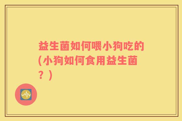 益生菌如何喂小狗吃的(小狗如何食用益生菌？)