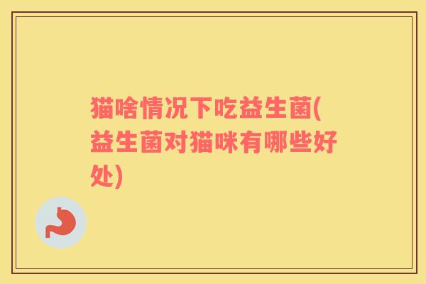 猫啥情况下吃益生菌(益生菌对猫咪有哪些好处)