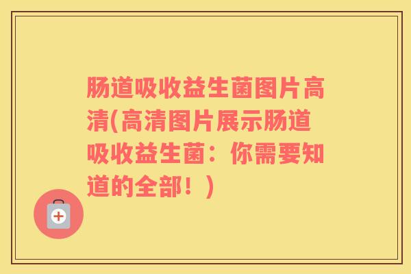 肠道吸收益生菌图片高清(高清图片展示肠道吸收益生菌：你需要知道的全部！)