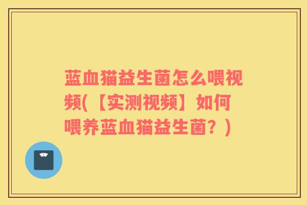 蓝血猫益生菌怎么喂视频(【实测视频】如何喂养蓝血猫益生菌？)