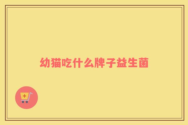 幼猫吃什么牌子益生菌