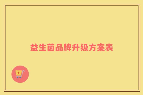 益生菌品牌升级方案表