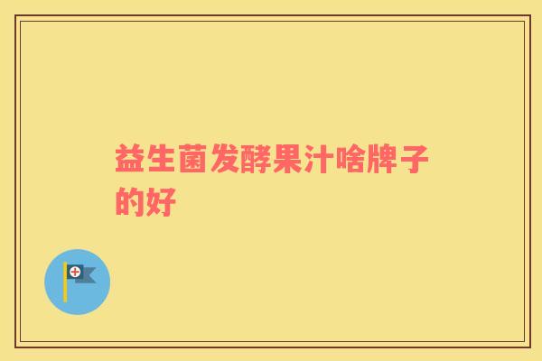 益生菌发酵果汁啥牌子的好