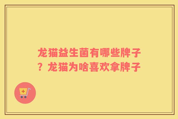 龙猫益生菌有哪些牌子？龙猫为啥喜欢拿牌子