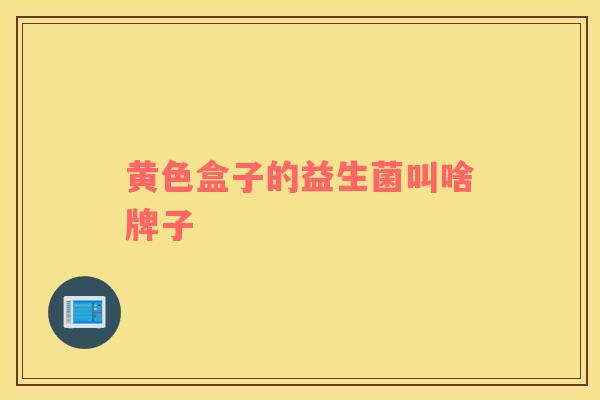 黄色盒子的益生菌叫啥牌子