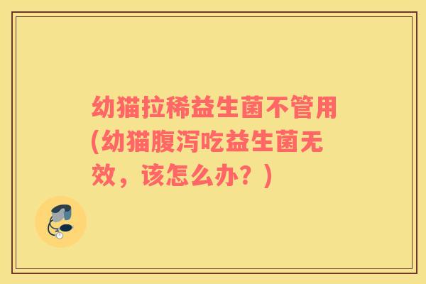 幼猫拉稀益生菌不管用(幼猫腹泻吃益生菌无效，该怎么办？)