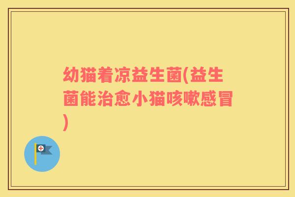 幼猫着凉益生菌(益生菌能治愈小猫咳嗽感冒)