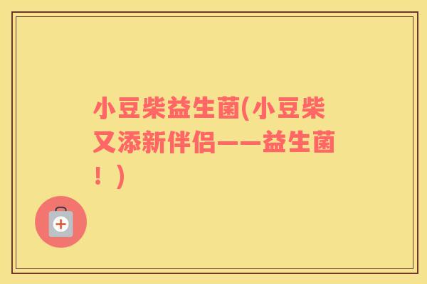 小豆柴益生菌(小豆柴又添新伴侣——益生菌!) 小豆柴益生菌(小豆柴又添新伴侣——益生菌!)